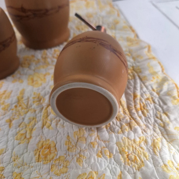 Country Living Barbwire Bath Set Rinse Cup Cotton/QTip Container Soap Pump Brown - Picture 6 of 13